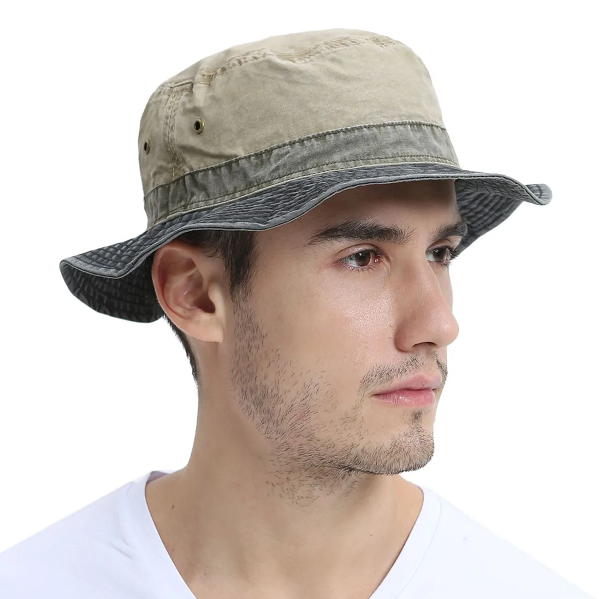 VOBOOM Bucket Hats for Men Washed Cotton Outdoor Panama Hat Summer Fishing Hunting Cap UV400 Sun Protection Caps Panama Hat - Image 5
