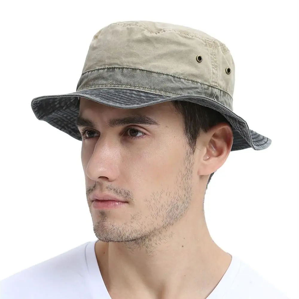 VOBOOM Bucket Hats for Men Washed Cotton Outdoor Panama Hat Summer Fishing Hunting Cap UV400 Sun Protection Caps Panama Hat - Image 2