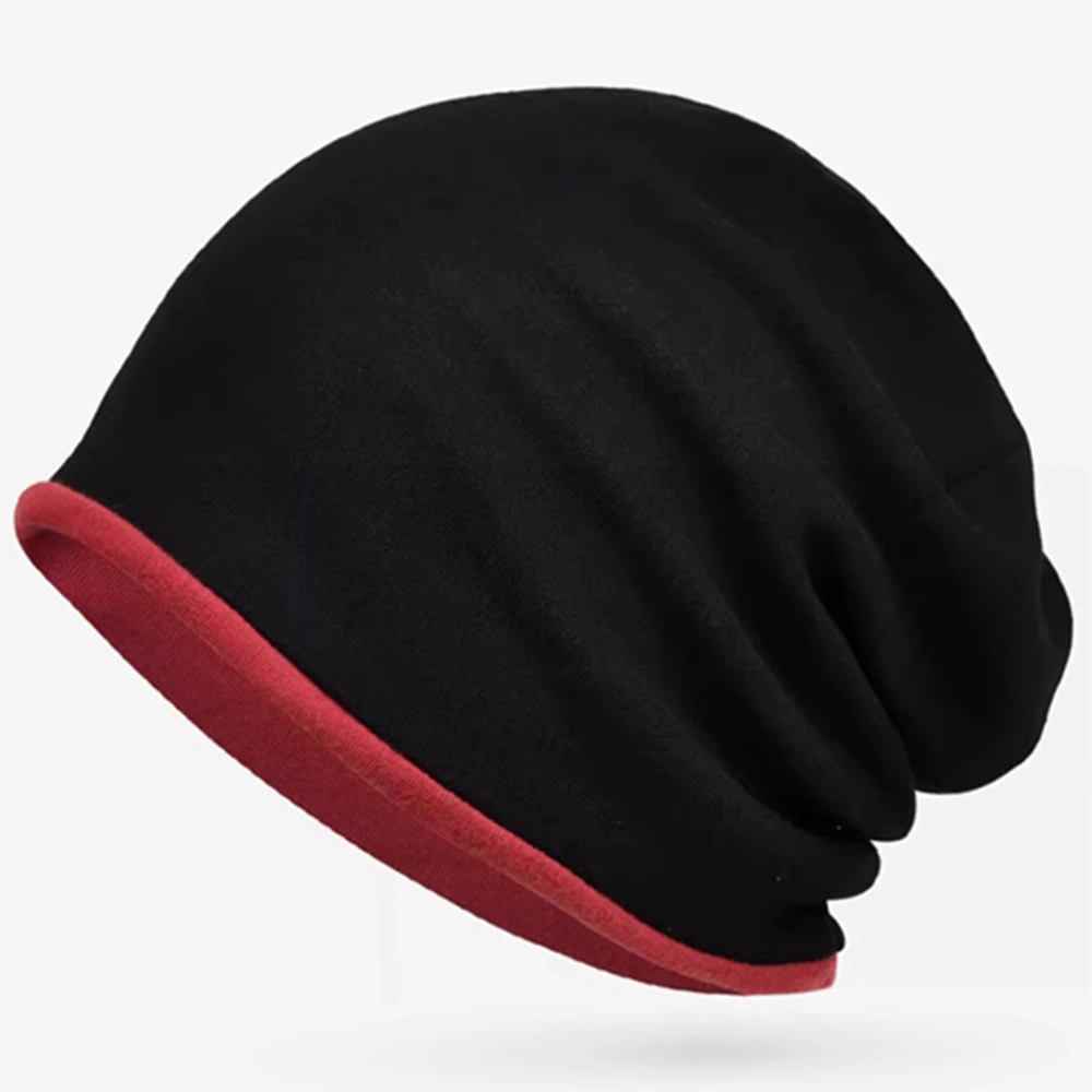 Man Winter Sports Bonnet Cap Lady Cotton Textured Striped Beanies Slouchy Style Skullies Hiphop Pile Hat Dad Warm Knitted Hats - Image 2