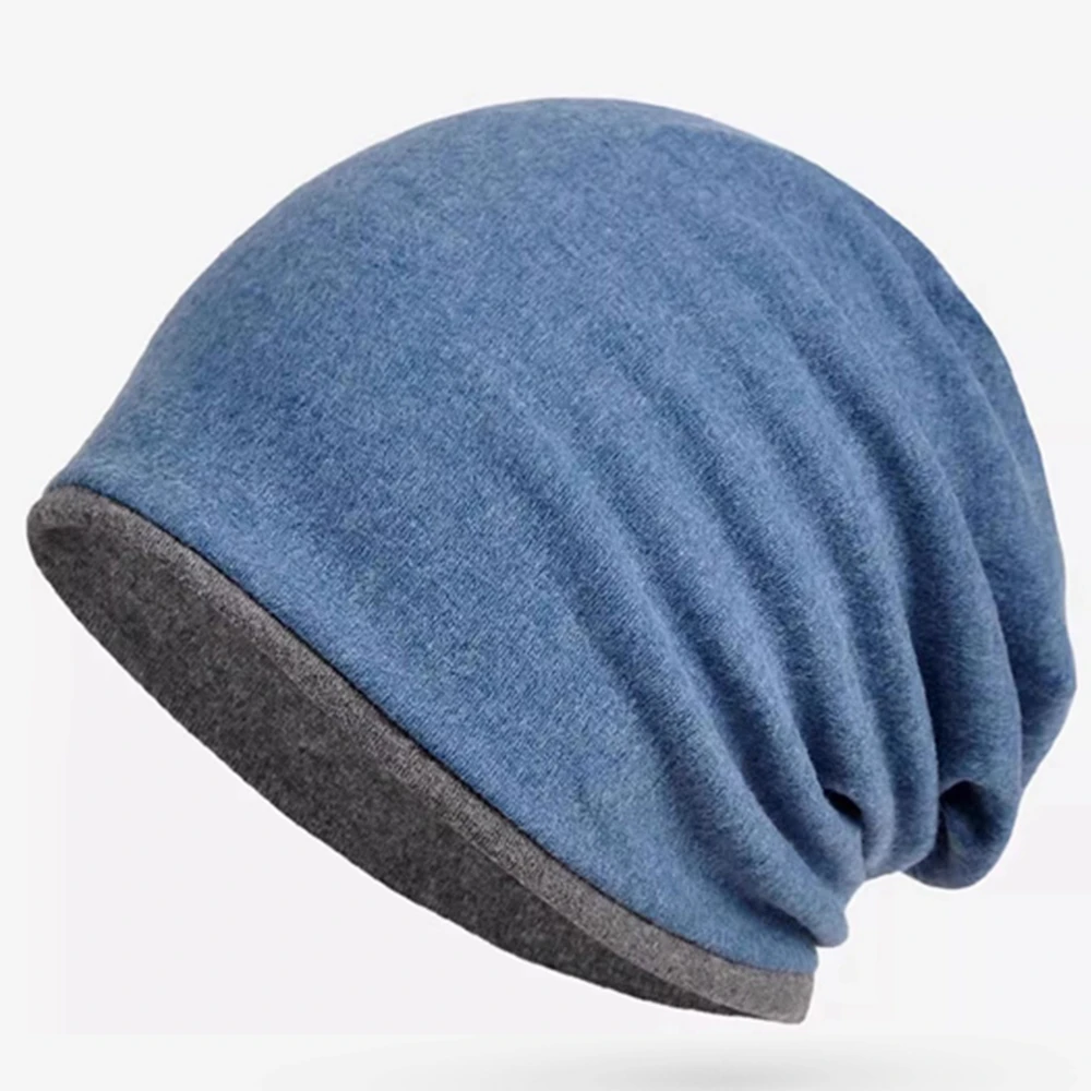 Man Winter Sports Bonnet Cap Lady Cotton Textured Striped Beanies Slouchy Style Skullies Hiphop Pile Hat Dad Warm Knitted Hats - Image 5