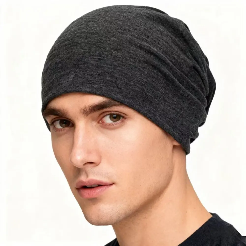 Solid Color Unisex Men Women Slouchy Beanie Hip-Hop Soft Cotton Cap Lightweight Running Beanie Adult Dwarf Hat