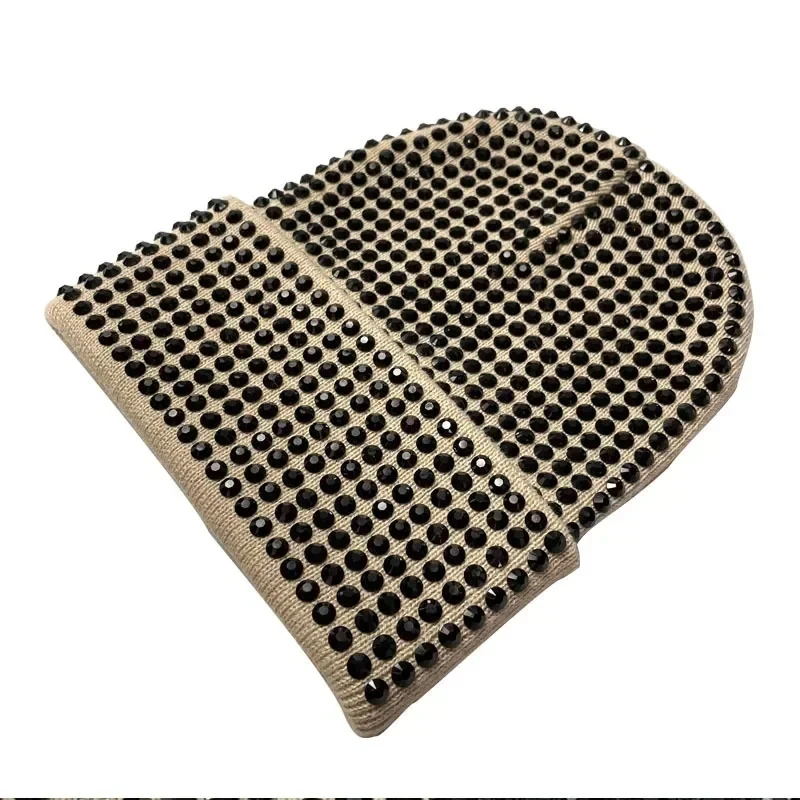 2025 Fashion Street Trend Brand Hip-hop Cap Casual Cap Autumn and Winter Rhinestone Knitted Cap Warm Cold Wool Hat Beanies Hat - Image 3