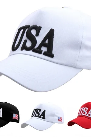 USA flag embroidered baseball caps, men's and women's outdoor sports event casual baseball caps, casual and fashionable